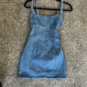 denim mini dress